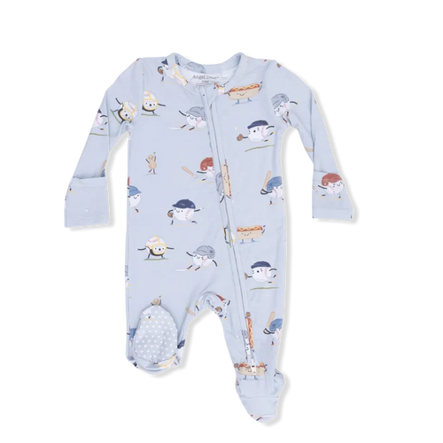 Angel Dear Bamboo 2 Way Zipper Footie - Baseballs Playing Baseball