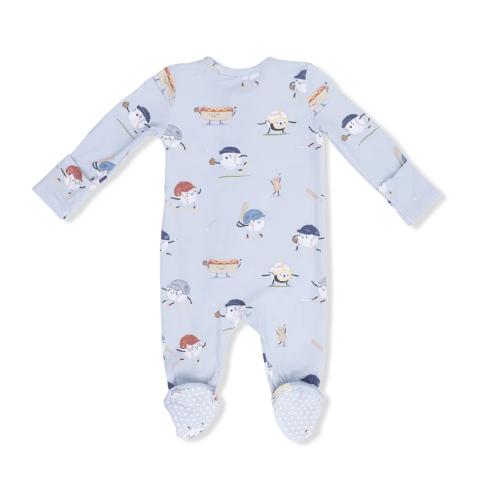 Angel Dear Bamboo 2 Way Zipper Footie - Baseballs Playing Baseball
