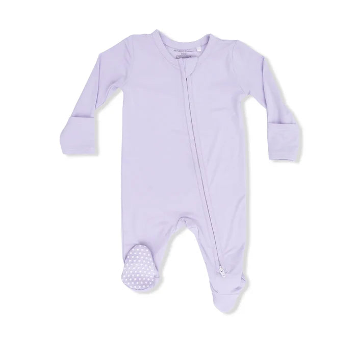 Angel Dear Bamboo 2 Way Zipper Footie - Solid Orchid Petal