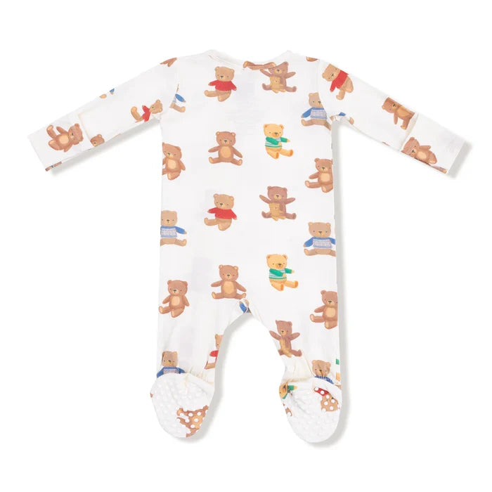Angel Dear Bamboo 2 Way Zipper Footie - Teddy Bear Collection