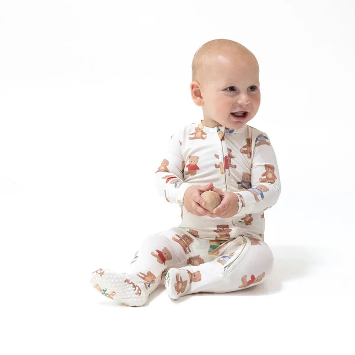 Angel Dear Bamboo 2 Way Zipper Footie - Teddy Bear Collection