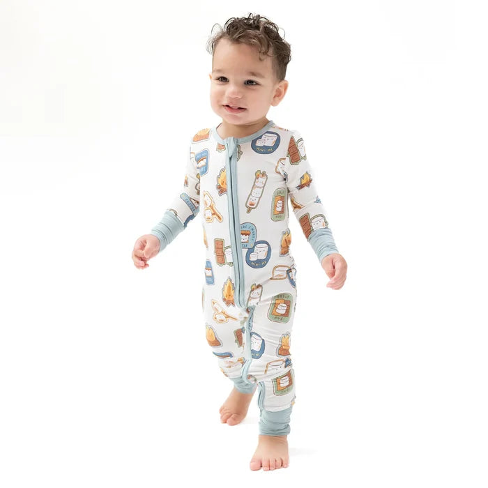 Angel Dear Bamboo 2 Way Zipper Romper - Smores