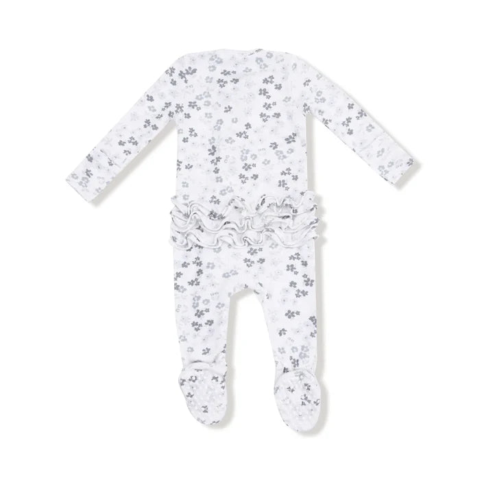 Angel Dear Bamboo 2 Way Zipper Ruffle Back Footie - Caroline's Calico