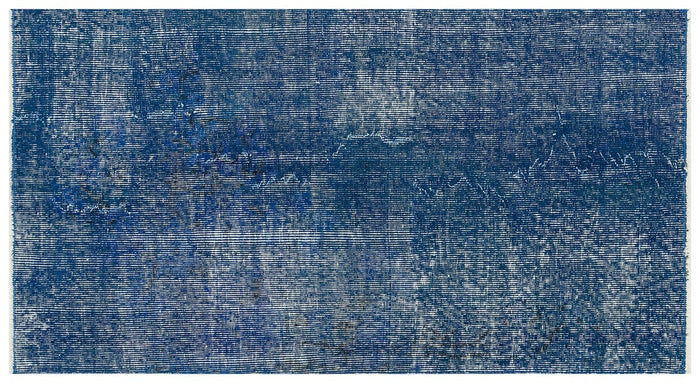 Authentic Turkish Hand Woven Blue Vintage Carpet