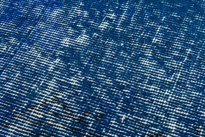 Authentic Turkish Hand Woven Blue Vintage Carpet