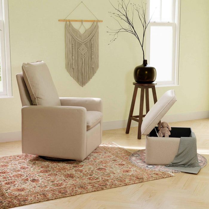 Babyletto Cali Storage Ottoman in Eco-Performance Fabric | Water Repellent & Stain Resistant