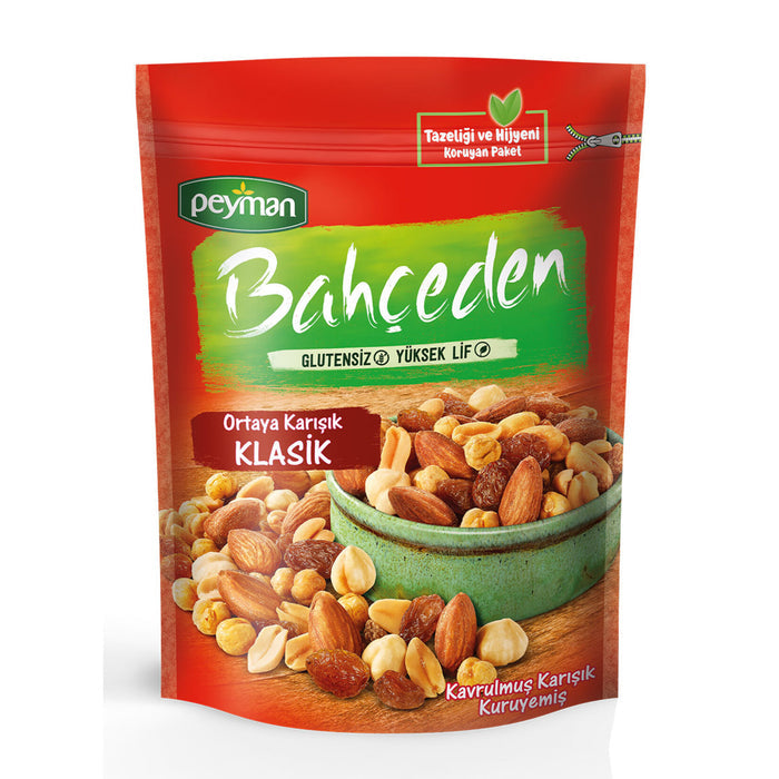Enjoy a delicious and satisfying snack with Bahceden Classic Mixed Nuts, a premium blend of roasted