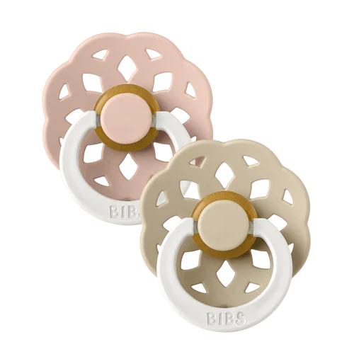 BIBS Boheme GLOW 2-Pack Pacifier Set - Blush/Vanilla