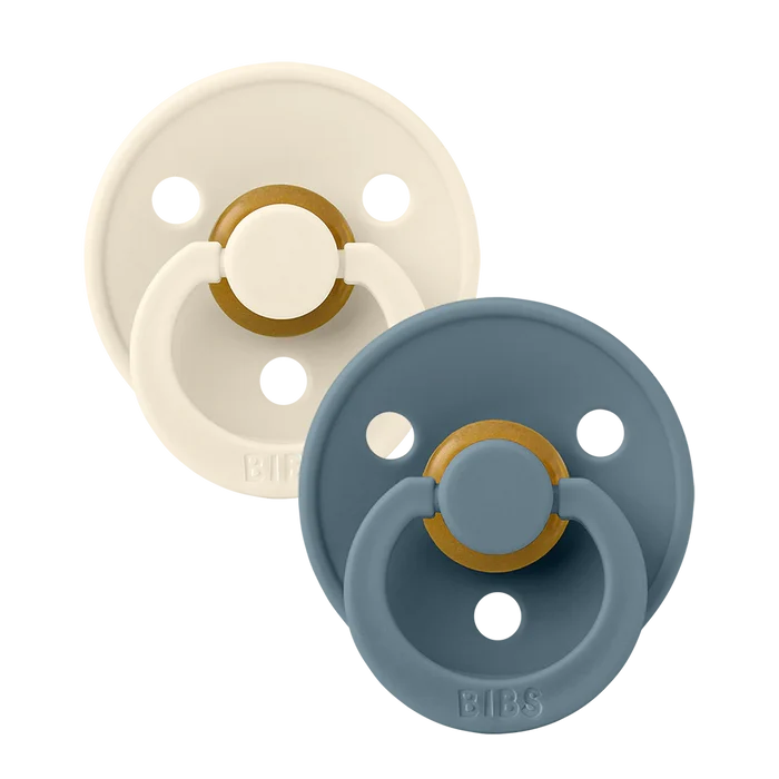 BIBS Colour 2-Pack Pacifier Set - Ivory / Petrol