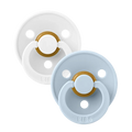 BIBS Colour 2-Pack Pacifier Set - White / Baby Blue
