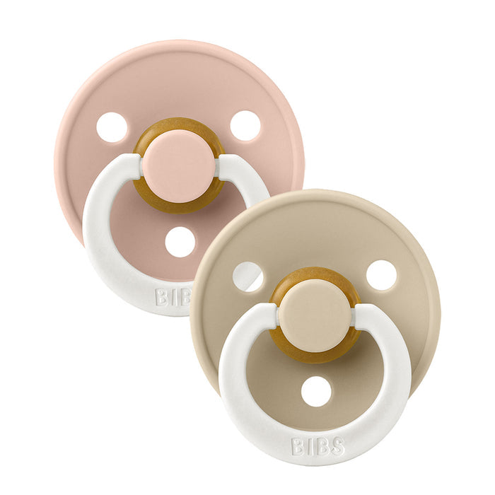 BIBS Colour GLOW 2-Pack Pacifier Set - Blush / Vanilla