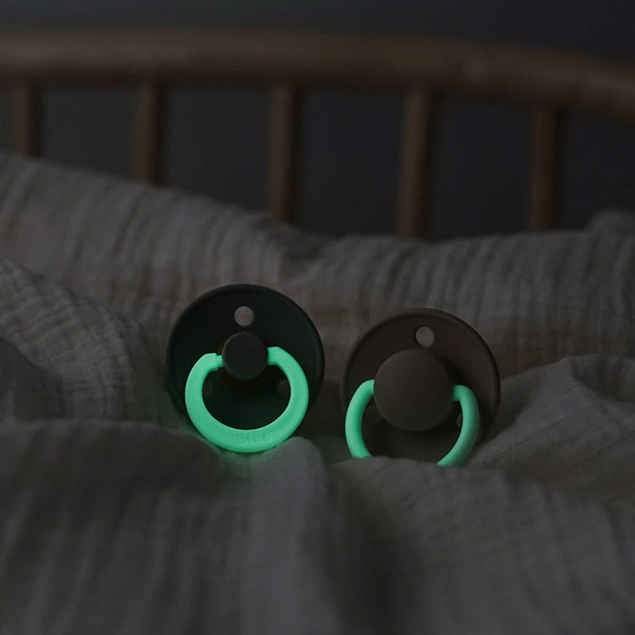 BIBS Colour GLOW 2-Pack Pacifier Set - Sage / Cloud