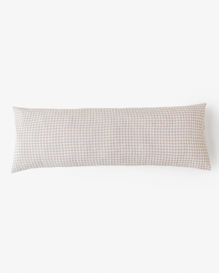Body pillowcase in Natural gingham - MagicLinen