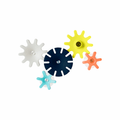 Boon COGS Building Bath Toy Set - Navy / Yellow