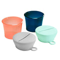 Boon SNUG Snack Universal Silicone Snack Lids and Cups - Mint-Grey / Peach-Navy