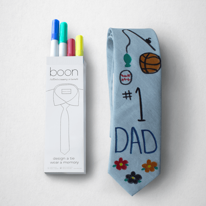 Boon Ties Men's Tie - Design A Tie - Blank Tie and Marker Set