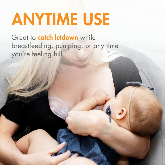 Mom using Boon Trove Passive Silicone Pump - Clear