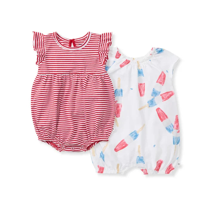 Burt's Bees 2 Pack Rocket Pop Romper - Cloud