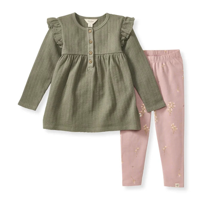 Burt's Bees Budding Beauty Toddler Tunic Set - Tranquility