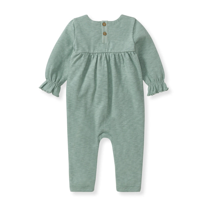Burts Bees Chunky Slub Baby Girl Jumpsuit Jade Stone