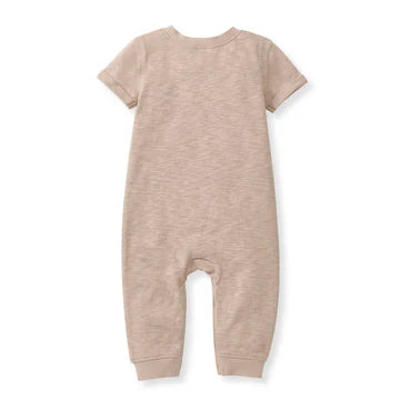 Burt's Bees Chunky Slub Infant Boy Jumpsuit - Soft Mocha