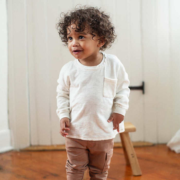 Burt's Bees Chunky Slub Infant Boy Tee Set - Eggshell