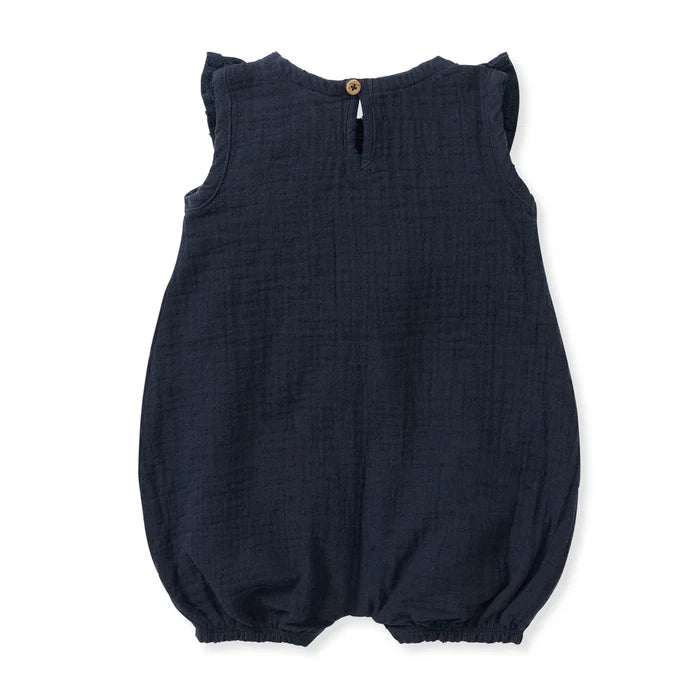 Burt's Bees Dotted Muslin Romper - Midnight