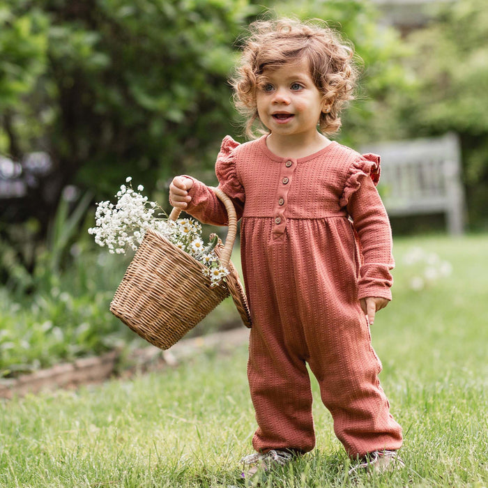 Burt's Bees Dotted Rib Infant Jumpsuit - Cedar