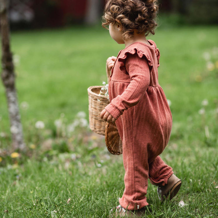 Burt's Bees Dotted Rib Infant Jumpsuit - Cedar