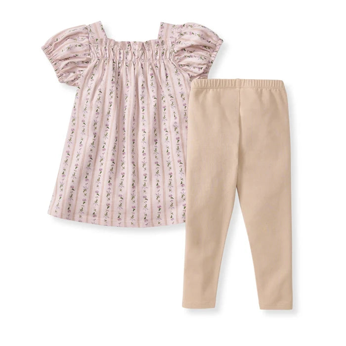 Burt's Bees Farmhouse Floral Toddler Tunic Set - Soft Violet