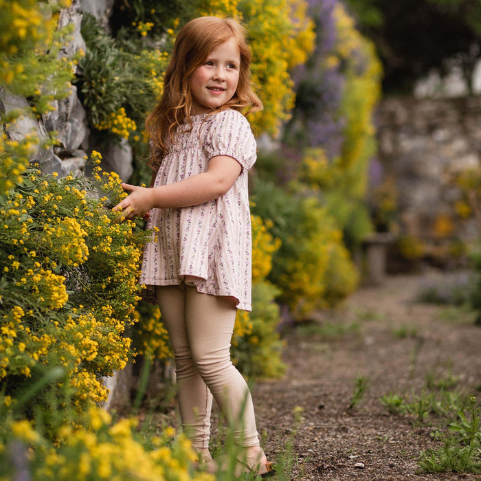 Burt's Bees Farmhouse Floral Toddler Tunic Set - Soft Violet