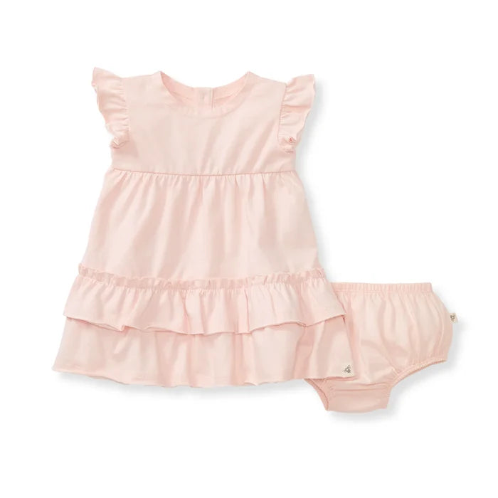 Burt's Bees Ruffle Dress and Diaper Cover - Hibiscus Red