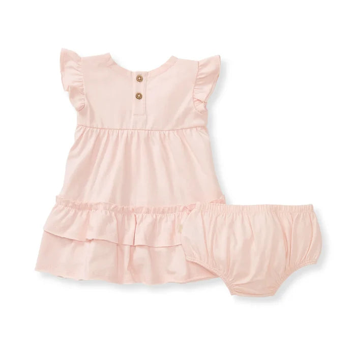 Burt's Bees Ruffle Dress and Diaper Cover - Hibiscus Red