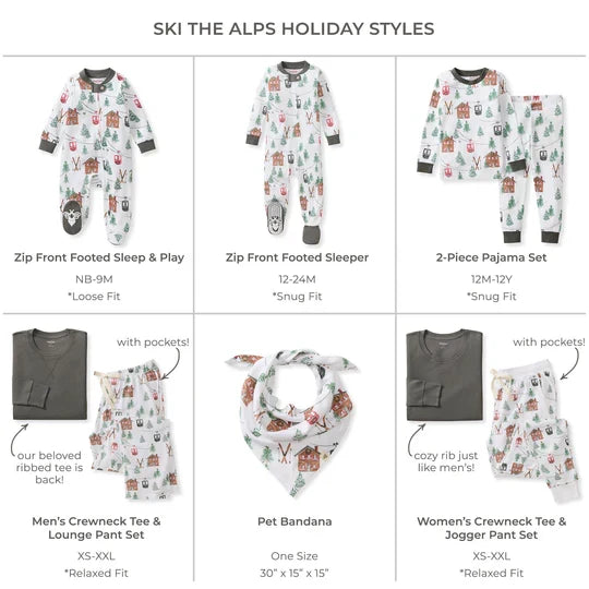 Burt's Bees Ski the Alps Matching Family Pajamas - Cloud