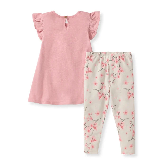 Burts Bees Slub Tunic & Cherry Blossoms Pants Set