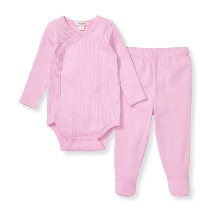Burt's Bees Wrap Front Bodysuit Set - Crocus