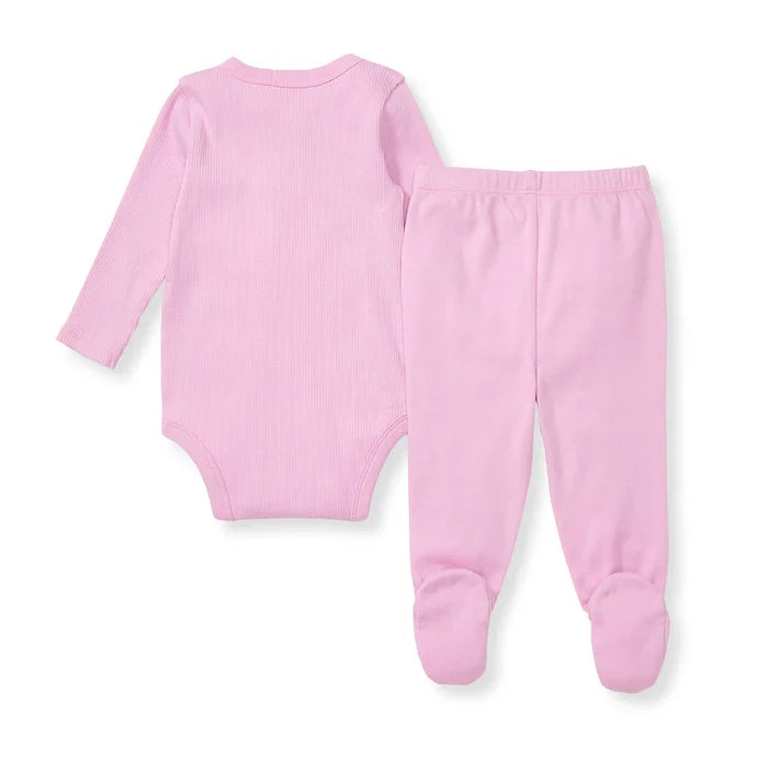 Burt's Bees Wrap Front Bodysuit Set - Crocus