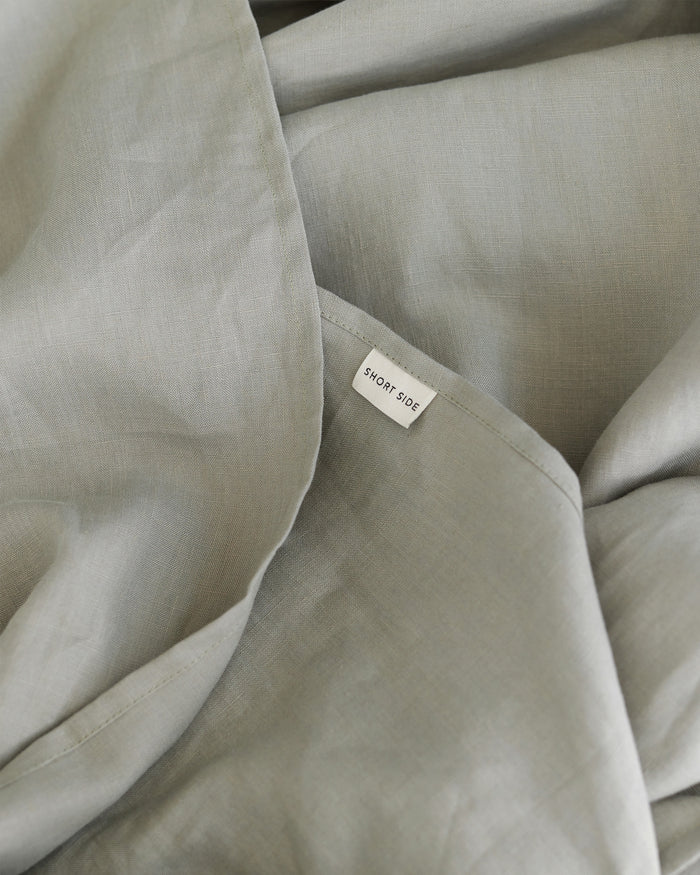Calm sage linen flat sheet