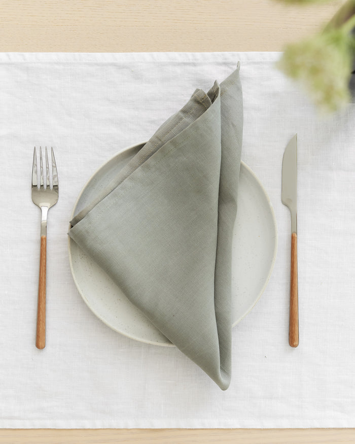 Calm Sage linen napkin set of 2