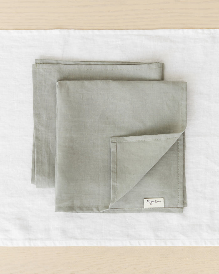 Calm Sage linen napkin set of 2