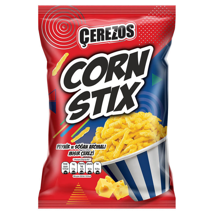 Enjoy the bold and savory flavor of Cerezos Cheese & Onion Corn Snack, a crunchy treat straight from Türkiye.