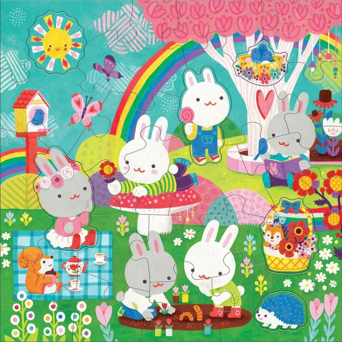 Chronicle Books Garden Bunnies 25 Piece Floor Puzzle