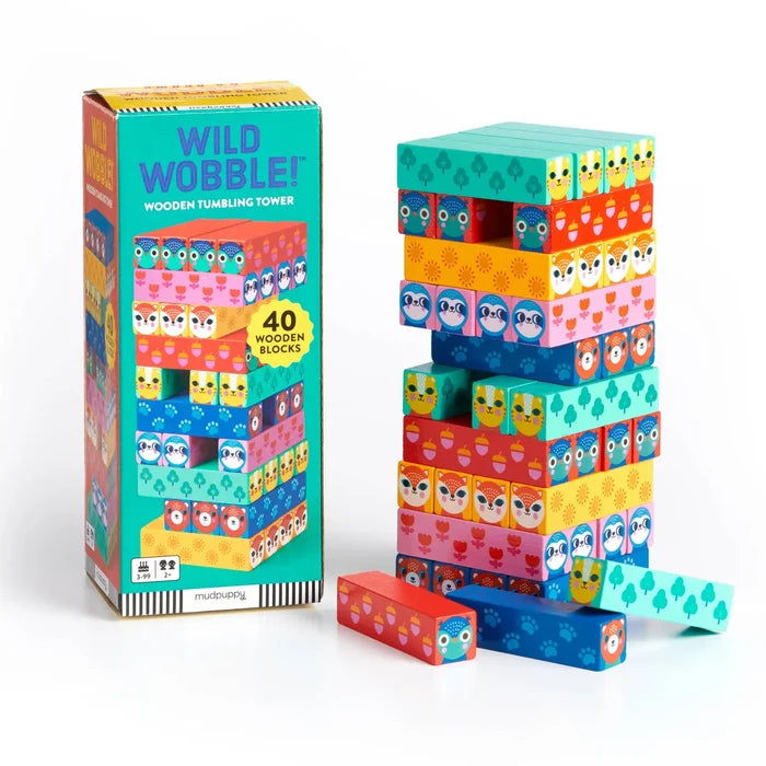 Chronicle Books Wild Wobble! Wooden Tumbling Tower