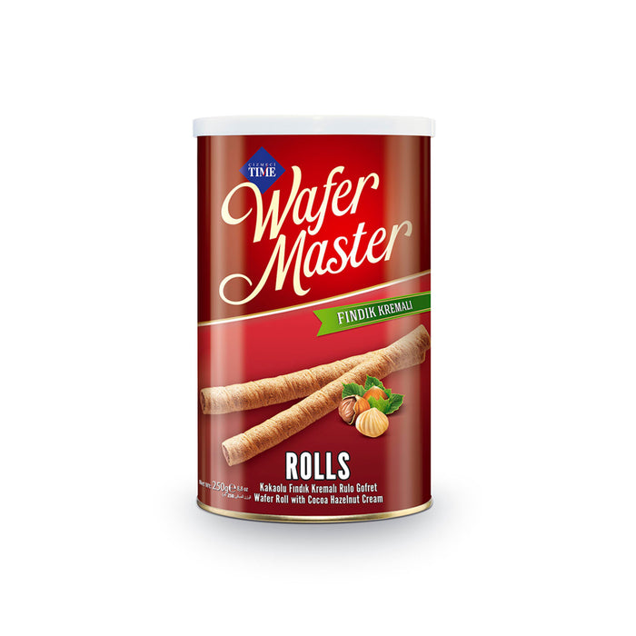 Cizmeci Time Hazelnut Wafer Master Tin brings you the rich, nutty taste of roasted hazelnuts layered