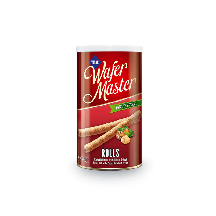 Cizmeci Time Wafer Master is a delightful rolled wafer snack from Türkiye, offering a crisp texture and rich flavor in every bite.