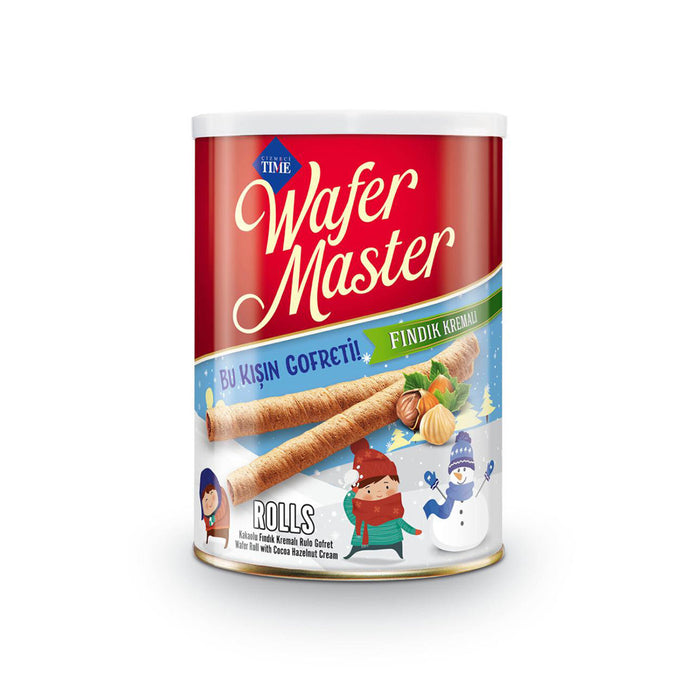Enjoy the festive taste of Cizmeci Time Wafer Master Winter Edition in a charming tin box, perfect f