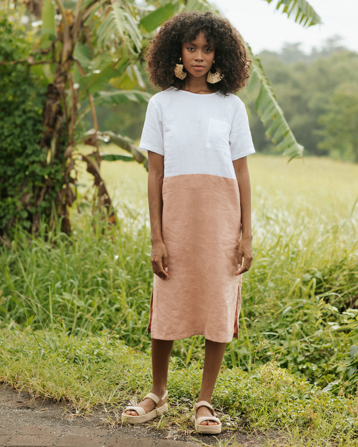 Color-block linen dress PALAWAN - MagicLinen