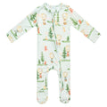 Copper Pearl Bamboo Zip-up Footie - Forest Explorer