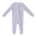 Copper Pearl Rib Knit Zip-up Footie - Periwinkle