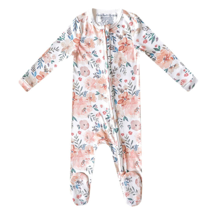 Copper Pearl Zip-up Footie - Autumn